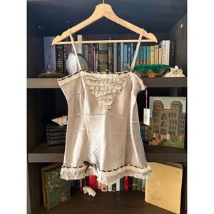 NWT Gold Hawk Light Taupe Lace Cami Tank Top Size Small